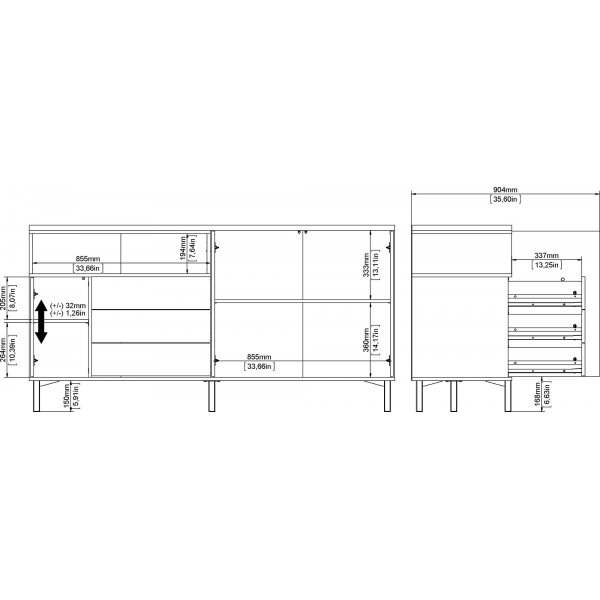 Roomers senkki - Valkoinen/tammi Roomers senkki - Valkoinen/tammi