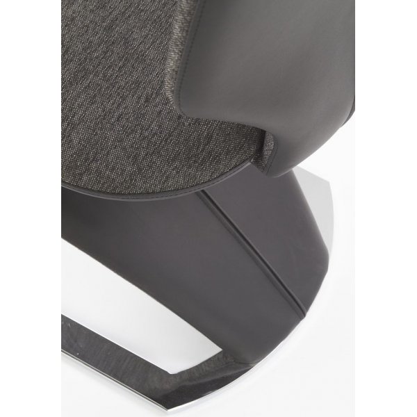 Zackary ruokatuoli - harmaa/musta (kangas/PU) - kromi Zackary ruokatuoli - harmaa/musta (kangas/PU) - kromi