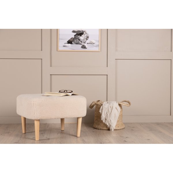 Salina pouf - Valkoinen fleece Salina pouf - Valkoinen fleece