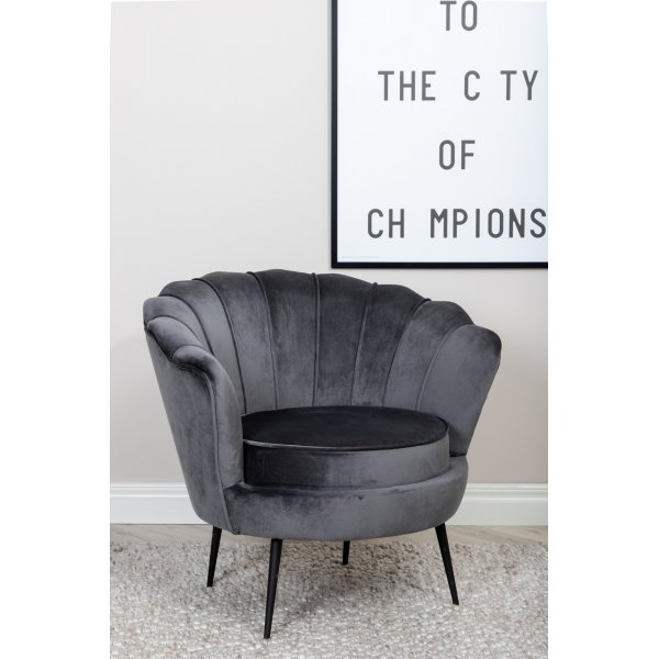 Ballini-nojatuoli - Tummanharmaa sametti