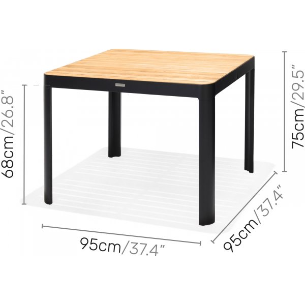 Portaalit ruokailuryhmä 2 - Musta/tiikki Portaalit ruokailuryhmä 2 - Musta/tiikki