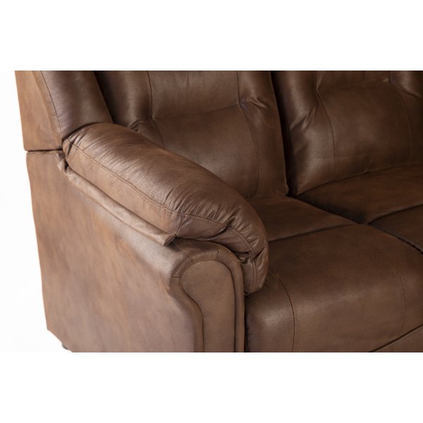 Vera 2-istuttava sohva ruskeaa mikrokuitua