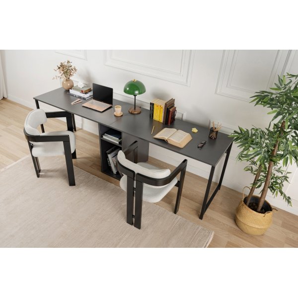 Kahden hengen työpöytä - antrasiitti/musta Kahden hengen työpöytä - antrasiitti/musta