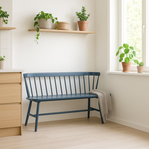 Massiivipuusta valmistettu sininen rottingista valmistettu sohva - Sandhamn Massiivipuusta valmistettu sininen rottingista valmistettu sohva - Sandhamn