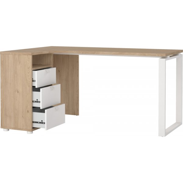 Kylttikulmapöytä - valkoinen/hikkori Kylttikulmapöytä - valkoinen/hikkori