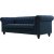 Herron tummansininen chesterfield sohva 3-istuttava + Huonekalujen hoitosarja tekstiileille