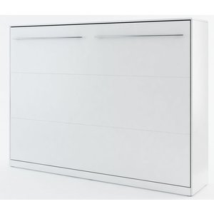 Vaakasuora Compact Living -kaappisänky (140x200 cm alaslaskettava sänky) - Valkoinen (Matta)