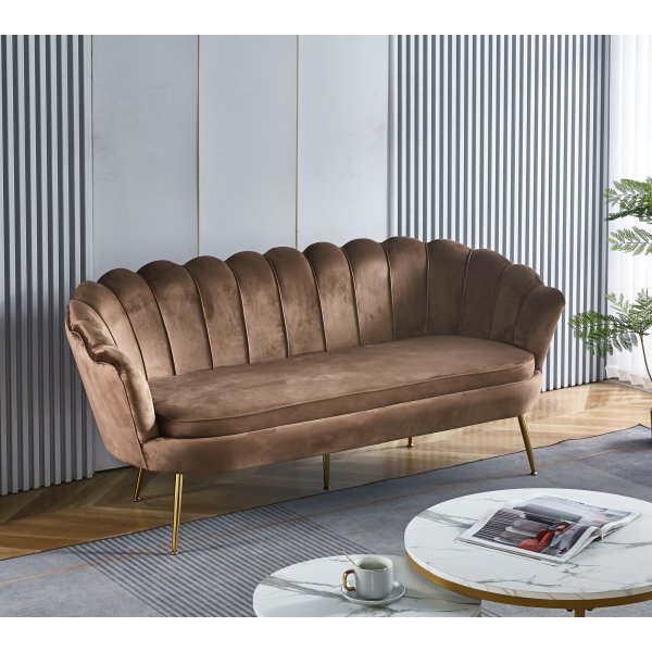 Velvet-sohva Kingsley 3-istuttava sohva - 180 cm Velvet-sohva Kingsley 3-istuttava sohva - 180 cm