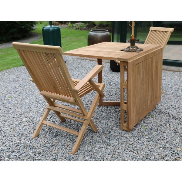 Salt� ulkoruokailuryhm�n kokoontaittuva p�yt� 2 rungolla - teak