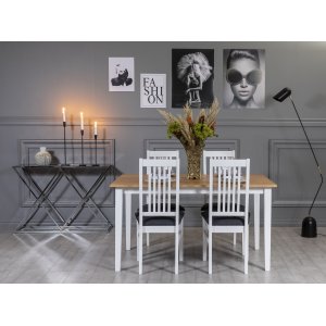Ruokailuryhmä: Pöytä 140x90 cm ja 4 tuolia - Gåsö Ruokailuryhmä: Pöytä 140x90 cm ja 4 tuolia - Gåsö