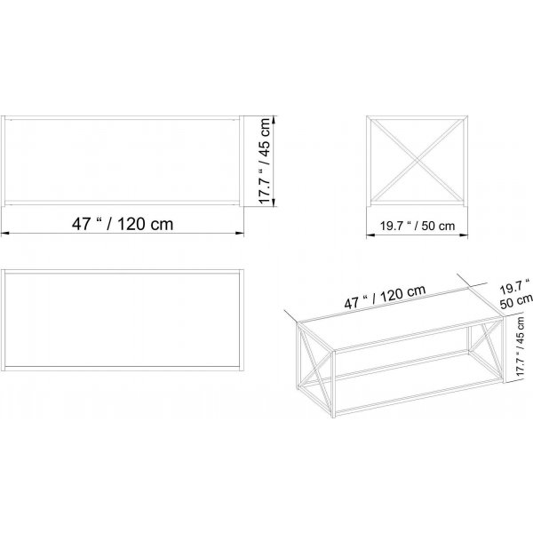 Geiser sohvapöytä 120 x 50 cm - Kulta Geiser sohvapöytä 120 x 50 cm - Kulta