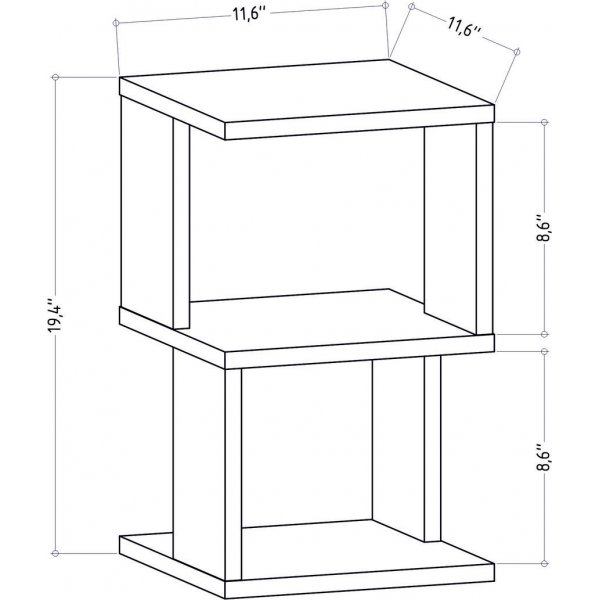 Carter yöpöytä - tammi/valkoinen Carter yöpöytä - tammi/valkoinen