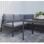 Helppokyttinen Melo-loungeryhm alumiinia vaaleanharmailla tyynyill