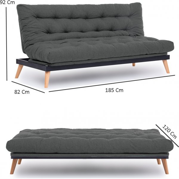 Vuodesohva Saki - Tummanharmaa Vuodesohva Saki - Tummanharmaa