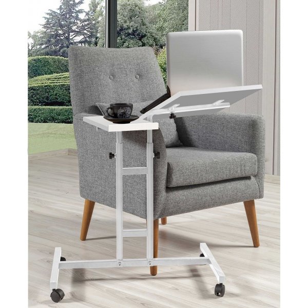 Glen kannettavan tietokoneen pöytä 67x45,5 cm - Valkoinen (pyörillä) Glen kannettavan tietokoneen pöytä 67x45,5 cm - Valkoinen (pyörillä)