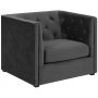Chesterfield Milano -nojatuoli harmaalla samettilla