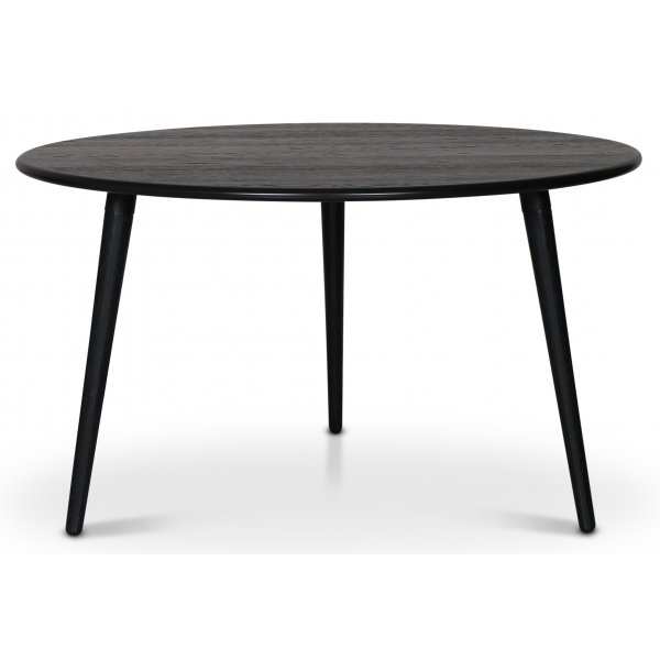 Omni ruokailuryhmä, pyöreä ruokapöytä Ø130 cm sis. 4 Tony mustaa tuolia - Mustaksi petsattua tammea Omni ruokailuryhmä, pyöreä ruokapöytä Ø130 cm sis. 4 Tony mustaa tuolia - Mustaksi petsattua tammea