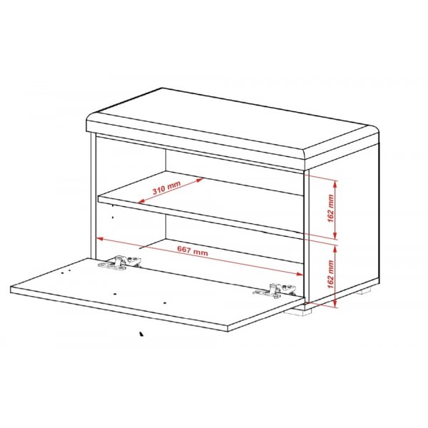 Abdel-kenkäkaappi istuimella - valkoinen Abdel-kenkäkaappi istuimella - valkoinen
