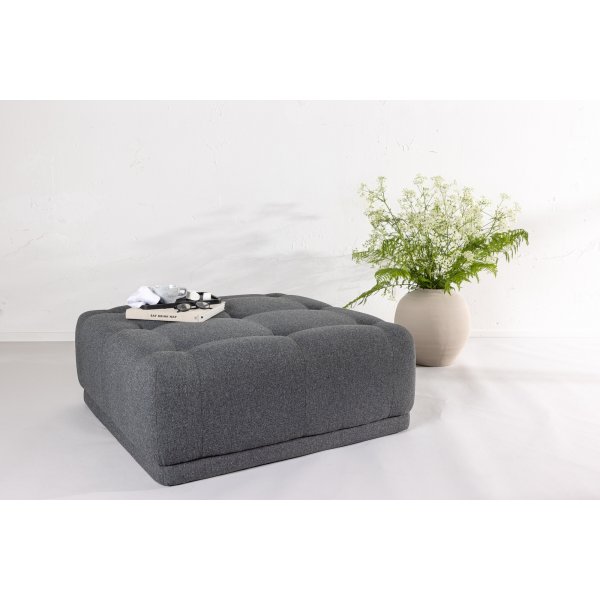 Turin Pouf - tummanharmaa