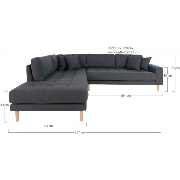 Lido Kulmasohva avopäällä - Tummanharmaa Lido Kulmasohva avopäällä - Tummanharmaa