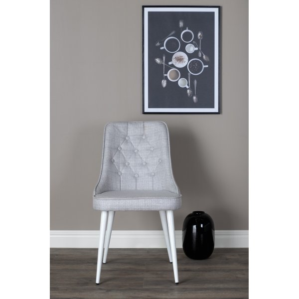 Alice Deluxe ruokatuoli - Vaaleanharmaa/valkoinen