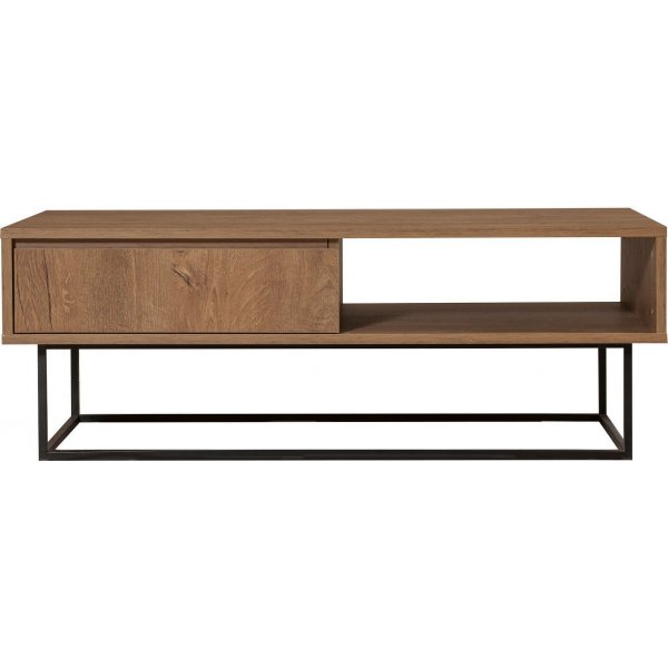 Sohvap�yt� Dale laatikolla, p�hkin�puu / musta - 120x60 cm + Huonekalujen jalat