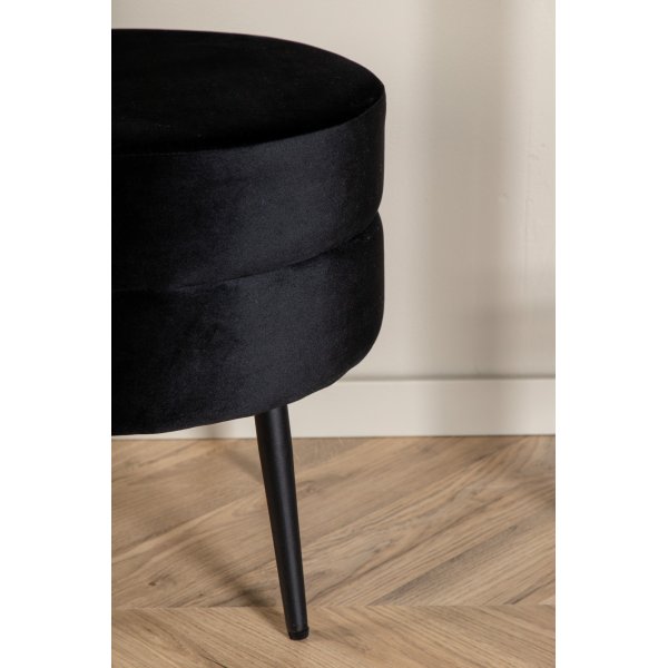 Mariana pouf - musta sametti Mariana pouf - musta sametti