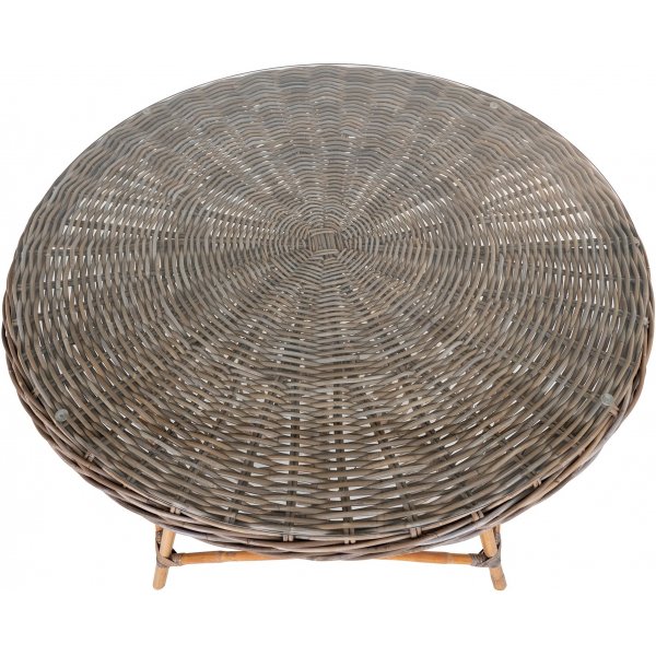 Larisa ulkoruokapöytä Ø120 cm - Cube rottinki/harmaa Larisa ulkoruokapöytä Ø120 cm - Cube rottinki/harmaa