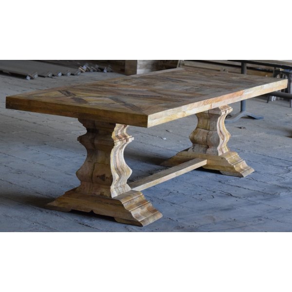 Pöytä 280x100 cm maalaismainen puu - Palma + Huonekalujen jalat Pöytä 280x100 cm maalaismainen puu - Palma + Huonekalujen jalat