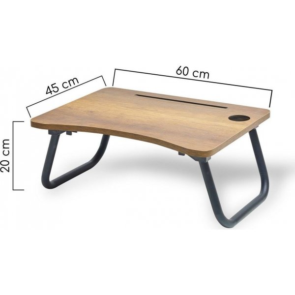 Lappy kannettavan tietokoneen pöytä 60x20 cm - Pähkinä/musta Lappy kannettavan tietokoneen pöytä 60x20 cm - Pähkinä/musta