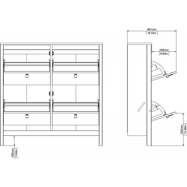 Madrid kenkäkaappi - musta Madrid kenkäkaappi - musta