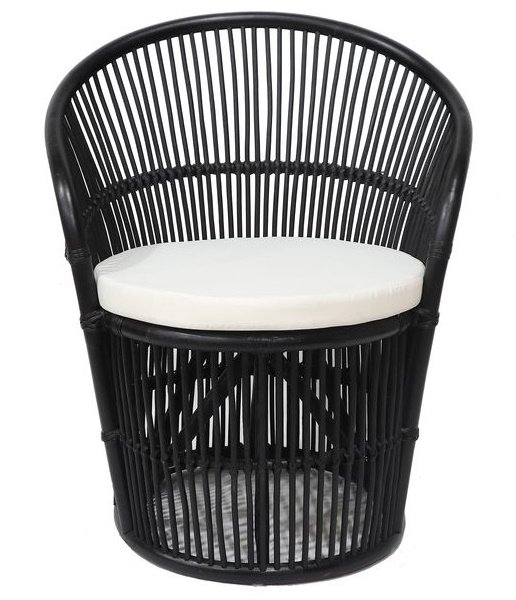 Narvan nojatuoli rottinkia - musta + Huonekalujen tekstiilien puhdistus