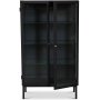 Cliff-vitriinikaappi, pelti (highboard) - Musta / Kirkas lasi