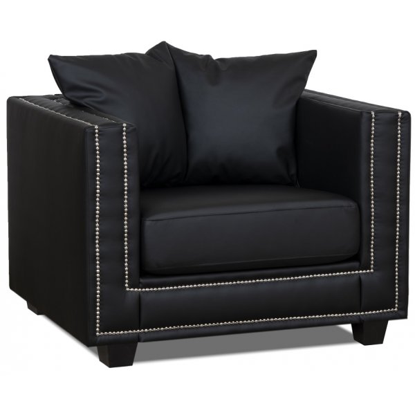 Temple-nojatuoli niiteill� - musta PU