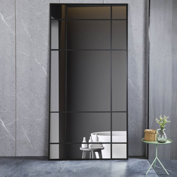 Kokovartalopeili 90 � 180 cm Rivillinen - Musta kehys