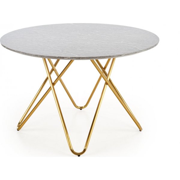 Nocture pyre ruokapyt halkaisija 120 cm - Harmaa marmorifolio/kulta