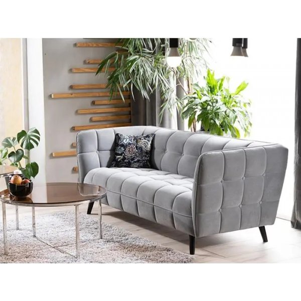 Renae 3-istuttava sohva harmaata samettia Renae 3-istuttava sohva harmaata samettia