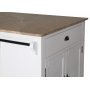 Heritage Kitchen Island marmorinen kansi - Valkoinen runko / Vaaleanruskea Emprador-marmori