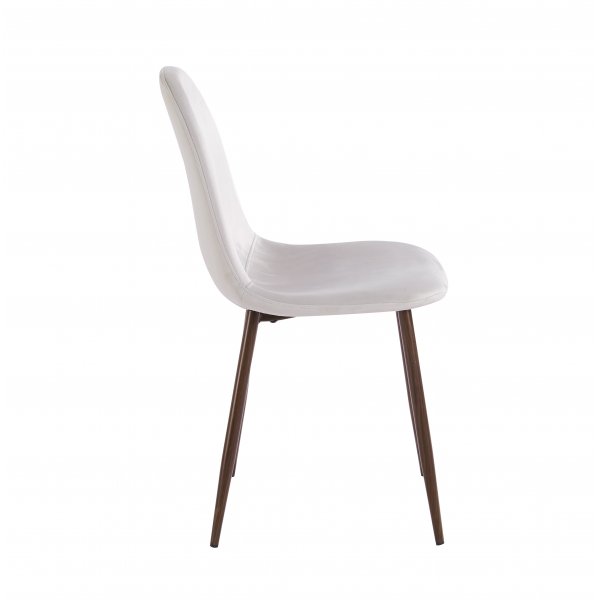 Dana-ruokapöytä Ø105 cm pähkinäpuuta ja 4 Alfred-ruokatuolia beigenvärisestä samettista ja pähkinäpuusta Dana-ruokapöytä Ø105 cm pähkinäpuuta ja 4 Alfred-ruokatuolia beigenvärisestä samettista ja pähkinäpuusta