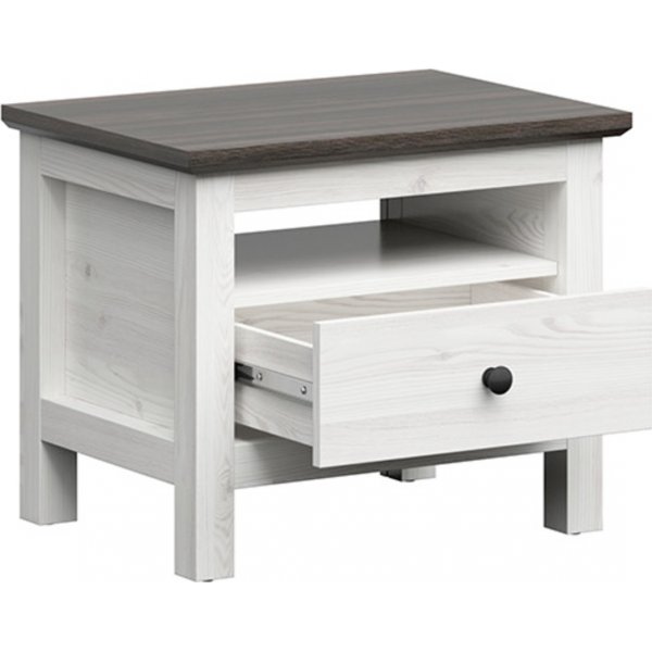 Hesen yöpöytä - Valkoinen/musta Hesen yöpöytä - Valkoinen/musta