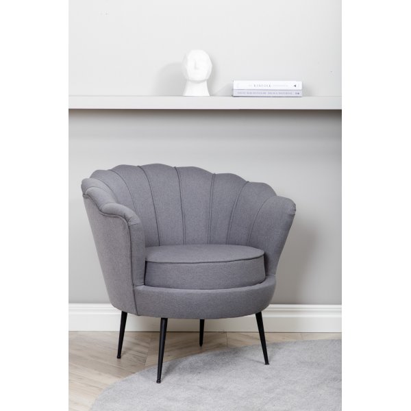 Ballini-nojatuoli - Harmaa kangas + Huonekalujen tekstiilien puhdistus