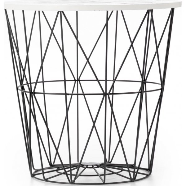 Harissa sohvapöytä Ø42 cm - Valkoinen marmori/musta Harissa sohvapöytä Ø42 cm - Valkoinen marmori/musta