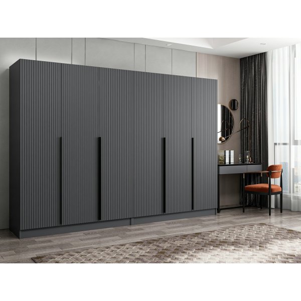 Cikani vaatekaappi 270x52x210 cm, variantti B - Antrasiitti Cikani vaatekaappi 270x52x210 cm, variantti B - Antrasiitti