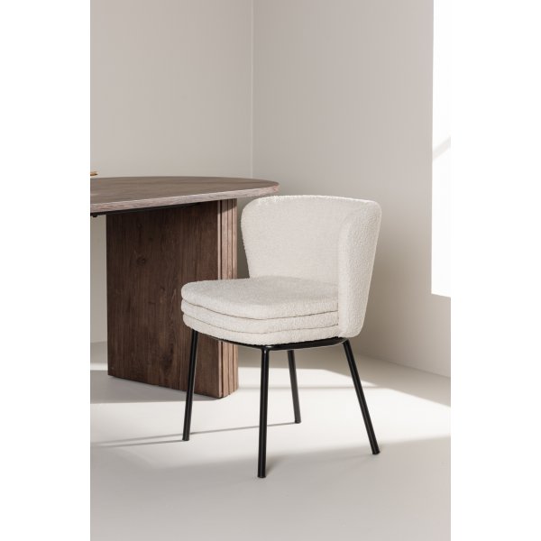 Agnes ruokatuoli - Valkoinen boucle