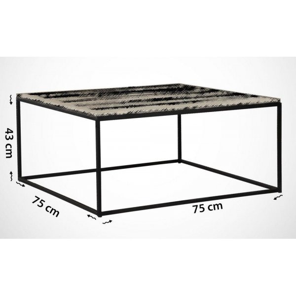 Poly-sohvap�yt� 75 x 75 cm - Valkoinen/musta