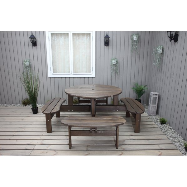 Ronda kalusteryhmä - Puutarhapenkki & pöytä yhdessä - Ruskea Ronda kalusteryhmä - Puutarhapenkki & pöytä yhdessä - Ruskea