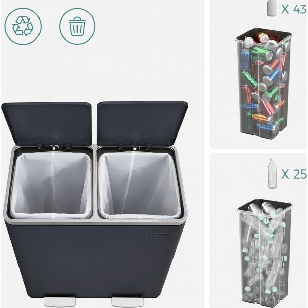 Daloa roskakori 60 l - harmaa Daloa roskakori 60 l - harmaa