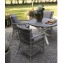 Provence ulkoiluryhm: Scottsdale pyre harmaa/valkoinen ruokapyt 112 cm sislten 4 Provence nojatuolia harmaata synteettis