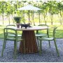 Ruokailuryhm Salt teak: Tiikkipyt noin 120 cm sislten 4 Nordan-tuolia