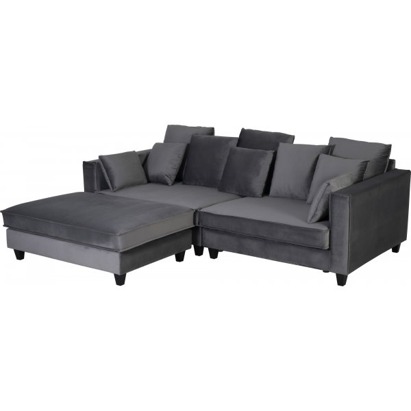 Brandy lounge -rahi XL - Tummanharmaa (Sametti) + Huonekalujen tahranpoistoaine